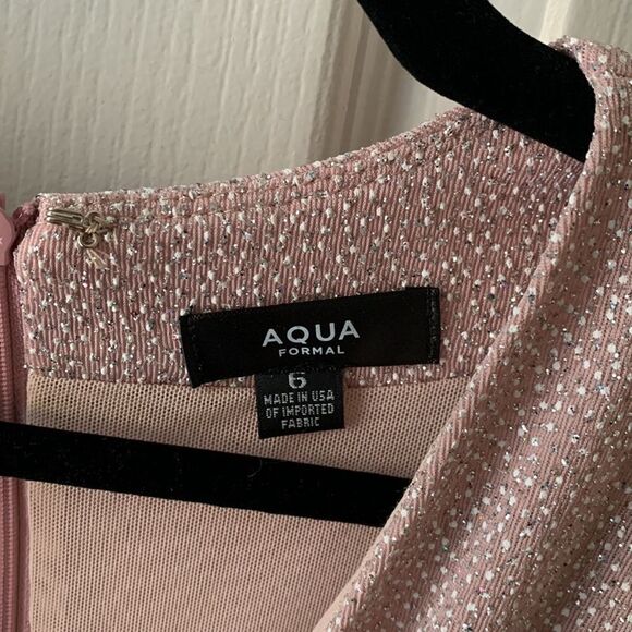 Aqua Metallic Faux Wrap Dress - Picture 5 of 6